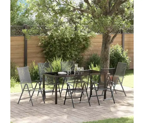 Aia Söögilaudade Komplekt 7 Pcs Antratsiit Pulbervärvitud Teras