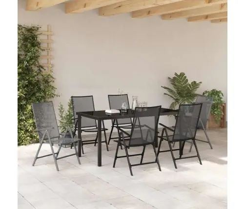 Aia Söögilaudade Komplekt 7 Pcs Antratsiit Pulbervärvitud Teras