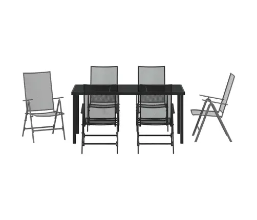 Aia Söögilaudade Komplekt 7 Pcs Antratsiit Pulbervärvitud Teras