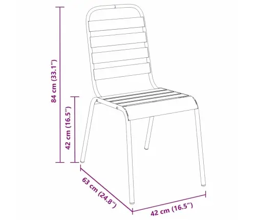 Dārza Ēdamgalds 3 Pcs Tumši Pelēka Tērauds Vidaxl