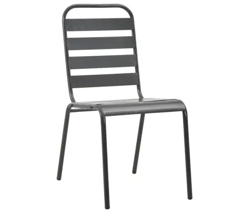 Dārza Ēdamgalds 5 Pcs Tumši Pelēka Tērauds Vidaxl