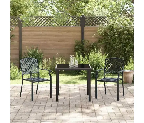 3 Daļu Dārza Galds Antracīta Tēraudā Vidaxl