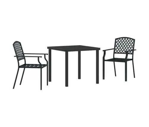 3 Daļu Dārza Galds Antracīta Tēraudā Vidaxl