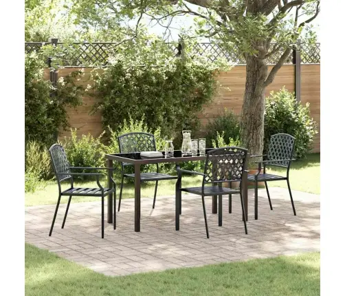 5 Daļu Dārza Galdiņš Antracīta Tēraudā Vidaxl