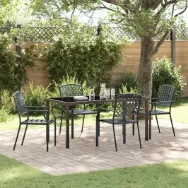 Sodo Valgomojo Komplektas 5 Pcs Antracitas Plienas
