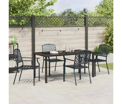 5 Daļu Dārza Galdiņš Antracīta Tēraudā Vidaxl