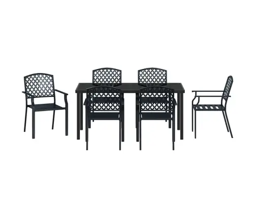 3 Daļu Dārza Ēdamgalda Komplekts Antracīta Tērauda Vidaxl