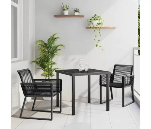 Sodo Valgomojo Komplektas 3 Pcs Juoda