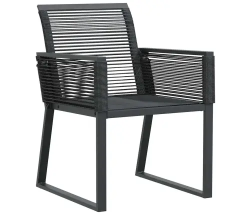 5 Daļu Dārza Ēdamgaldu Komplekts Melnā Poliratanā Vidaxl