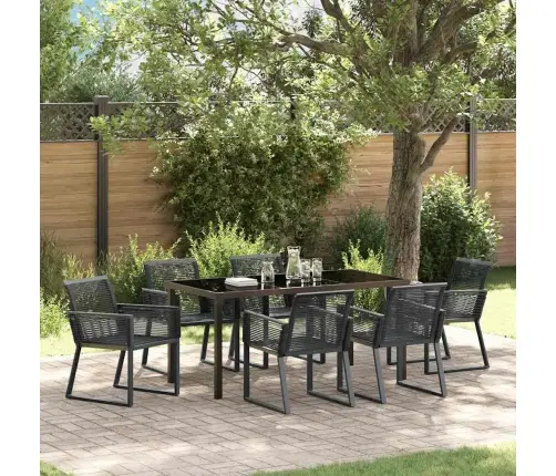 Sodo Valgomojo Komplektas 7 Pcs Juoda