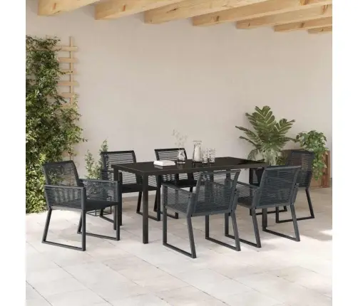 Sodo Valgomojo Komplektas 7 Pcs Juoda