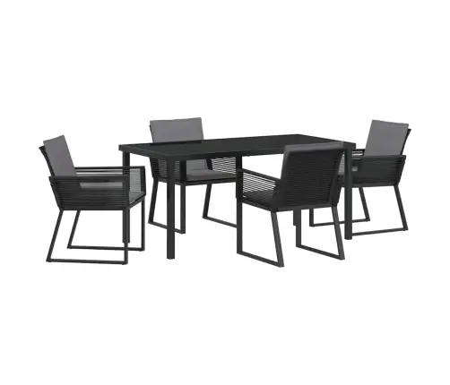 Aia Söögilaudade Komplekt 5 Pcs Must Pulbervärvitud Teras