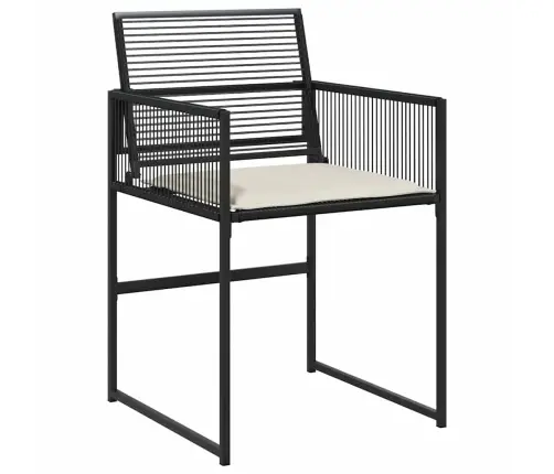 5 Daļu Dārza Pusdienu Komplekts Ar Spilveniem, Melns Polyratans Vidaxl