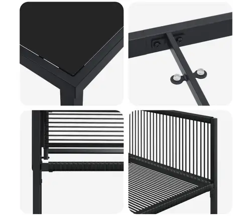 5 Gabalu Dārza Galds Melnā Poliratanā Vidaxl 5 Gabalu Dārza Galds Melnā Poliratanā Vidaxl