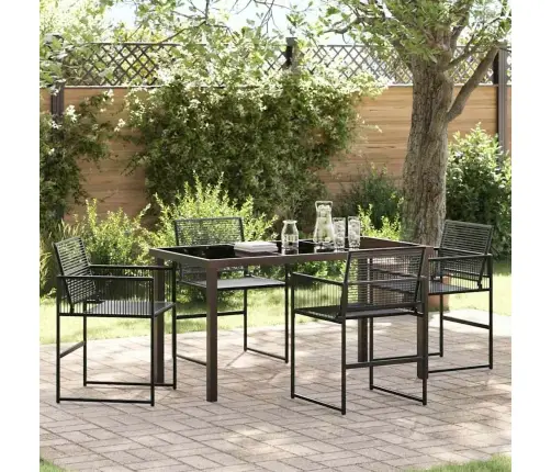 5 Gabalu Dārza Galds Melnā Poliratanā Vidaxl 5 Gabalu Dārza Galds Melnā Poliratanā Vidaxl