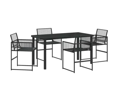 5 Gabalu Dārza Galds Melnā Poliratanā Vidaxl 5 Gabalu Dārza Galds Melnā Poliratanā Vidaxl