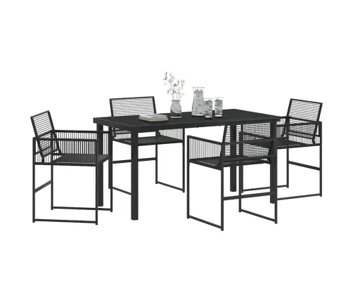 5 Gabalu Dārza Galds Melnā Poliratanā Vidaxl 5 Gabalu Dārza Galds Melnā Poliratanā Vidaxl