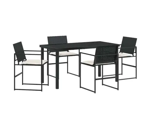 Aia Söögilaudade Komplekt 5 Pcs Must Pulbervärvitud Teras