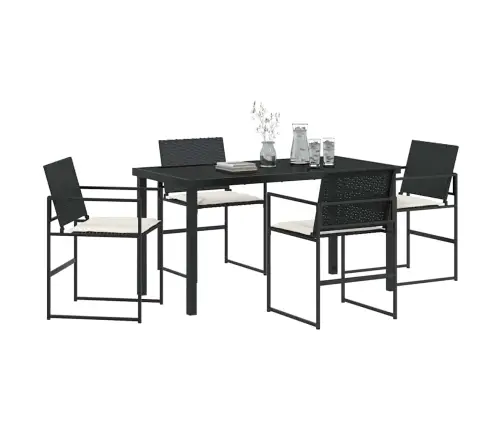 Aia Söögilaudade Komplekt 5 Pcs Must Pulbervärvitud Teras