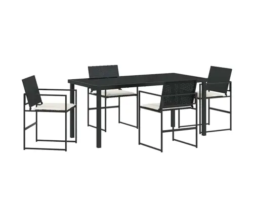 Aia Söögilaudade Komplekt 5 Pcs Must Pulbervärvitud Teras