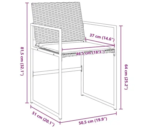 Aia Söögilaudade Komplekt 5 Pcs Must Pulbervärvitud Teras