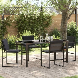 Dārza Ēdamgalds 5 Pcs Melna 160 X 80 X 73 Cm Vidaxl