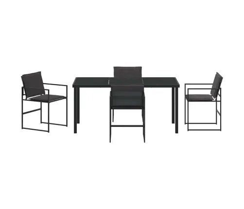 Sodo Valgomojo Komplektas 5 Pcs Juoda Textilene Ir Plienas