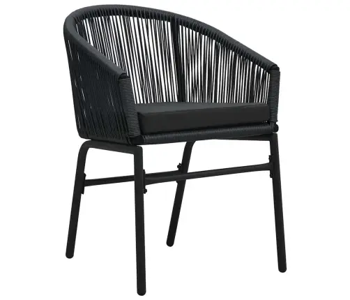 3 Daļīgu Dārza Ēdamgaldu Komplekts - Melnais Poli Rotangs Vidaxl