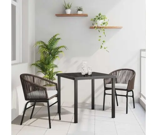 Aia Söögilaudade Komplekt 3 Pcs Pruun Polürooster