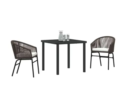 Aia Söögilaudade Komplekt 3 Pcs Pruun Polürooster