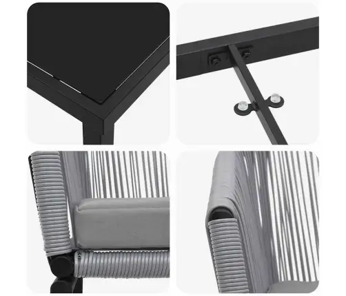 Sodo Valgomojo Komplektas 5 Pcs Antracitas