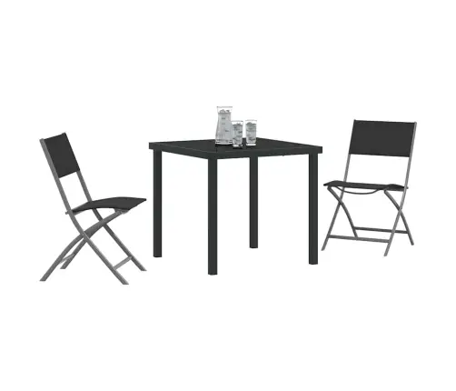 Sodo Valgomojo Komplektas 3 Pcs Juoda