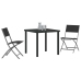 Sodo Valgomojo Komplektas 3 Pcs Juoda Textilene Ir Plienas