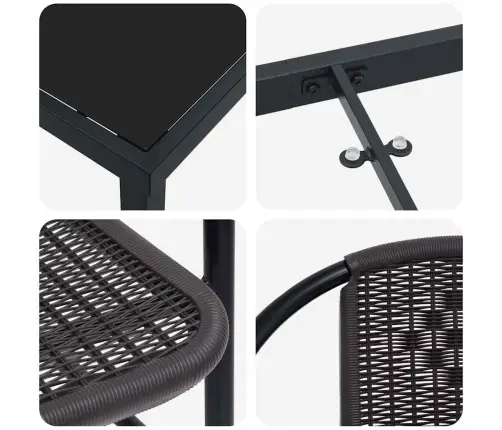 5 Daļu Dārza Galds Melnā Poliratanā Vidaxl