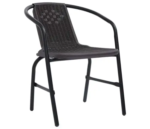 Sodo Valgomojo Komplektas 5 Pcs Juoda Poli Ratanas