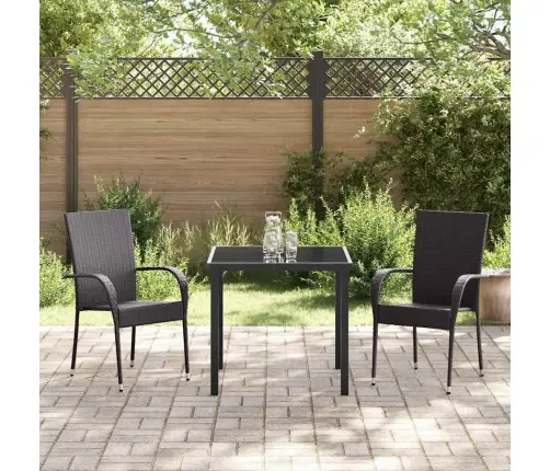 Dārza Ēdamgalds 3 Pcs Brūna Pe Ratan Vidaxl