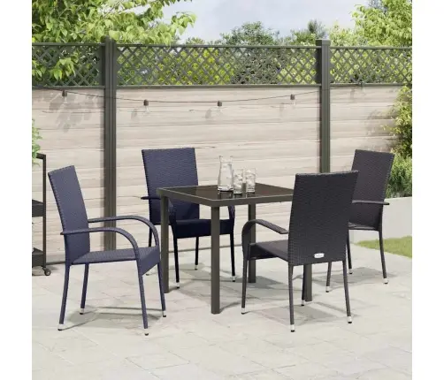 Aia Söögilaudade Komplekt 5 Pcs Must Polürooster