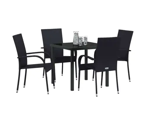 Aia Söögilaudade Komplekt 5 Pcs Must Polürooster