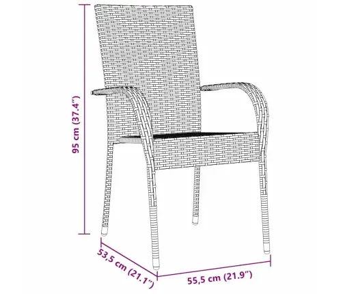 Dārza Ēdamgalds 3 Pcs Pelēka Poliūtu Rotangpalma Vidaxl