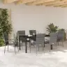 Dārza Ēdamgalds 7 Pcs Pelēka Pe Ratan Vidaxl Dārza Ēdamgalds 7 Pcs Pelēka Pe Ratan Vidaxl