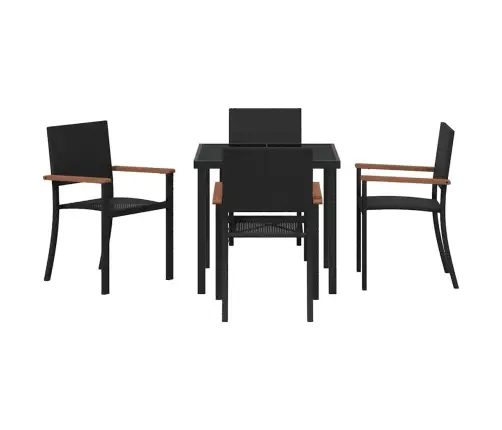 Sodo Valgomojo Komplektas 5 Pcs Juoda