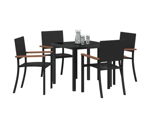 Sodo Valgomojo Komplektas 5 Pcs Juoda