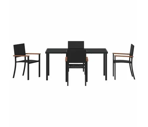 Aia Söögilaudade Komplekt 5 Pcs Must Polürooster