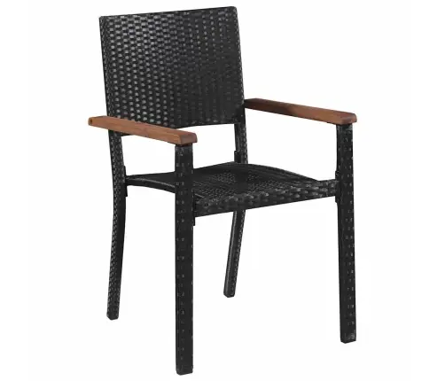 Dārza Ēdamgalds 7 Pcs Melna Poliūtu Rotangpalma Vidaxl