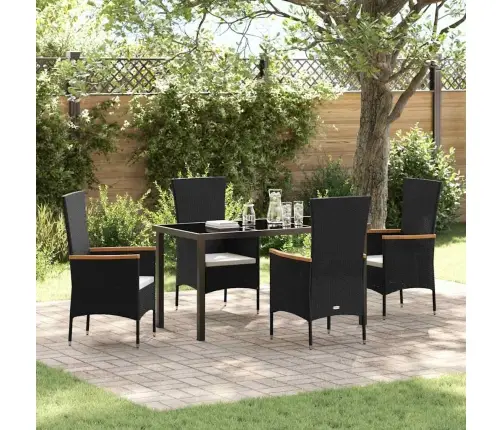 Dārza Krēsli Melnā Krāsā 5 Pcs Melna 140 X 70 X 73 Cm Vidaxl