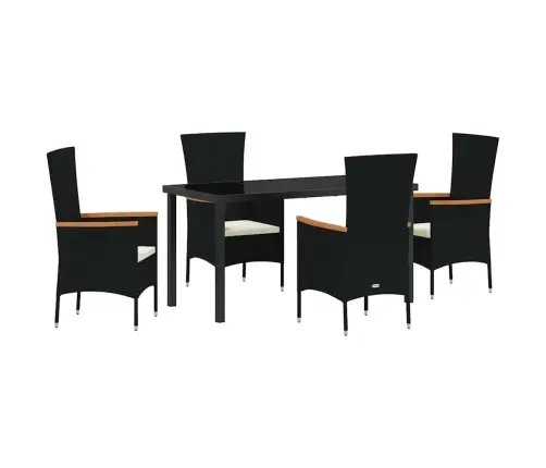 Dārza Krēsli Melnā Krāsā 5 Pcs Melna 140 X 70 X 73 Cm Vidaxl