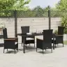 Dārza Krēslu Komplekts Ar Spilvenu 5 Pcs Melna 160 X 80 X 73 Cm Vidaxl