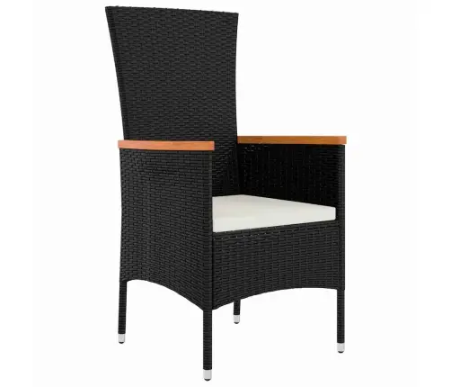 Dārza Krēslu Komplekts Ar Spilvenu 5 Pcs Melna 160 X 80 X 73 Cm Vidaxl
