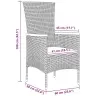 Dārza Krēslu Komplekts Ar Spilvenu 5 Pcs Melna 160 X 80 X 73 Cm Vidaxl