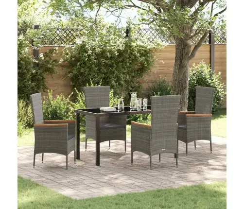 Dārza Ēdamgalda Komplekts 5 Pcs Pelēka 140 X 70 X 73 Cm Vidaxl